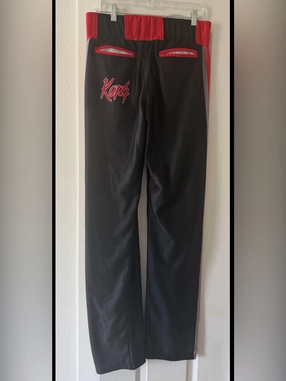 Kut4 Sports Sandlot Legends Baseball Pants Adult M Black Red Athletic Uniform